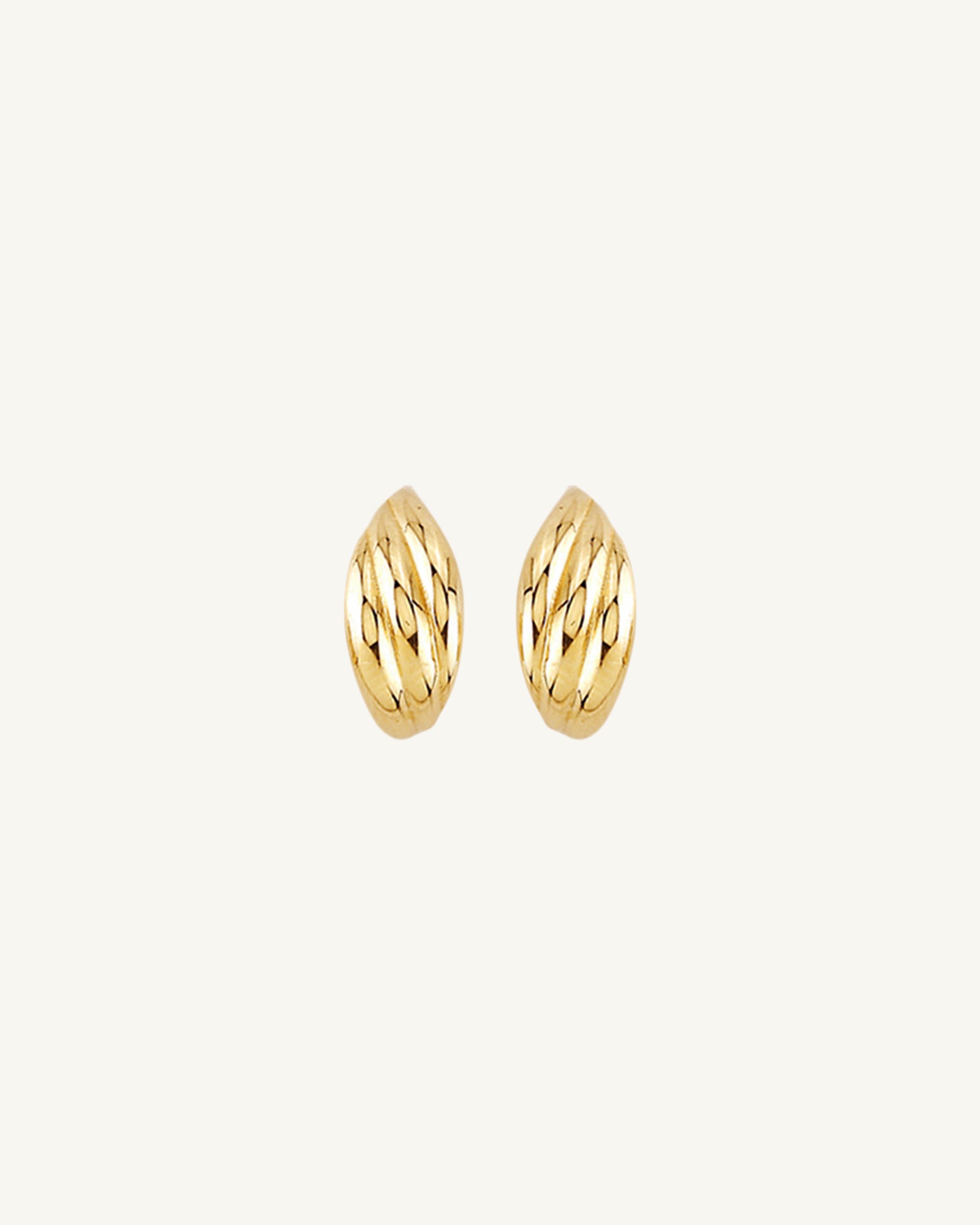 Scalloped Half Hoop Stud Earrings