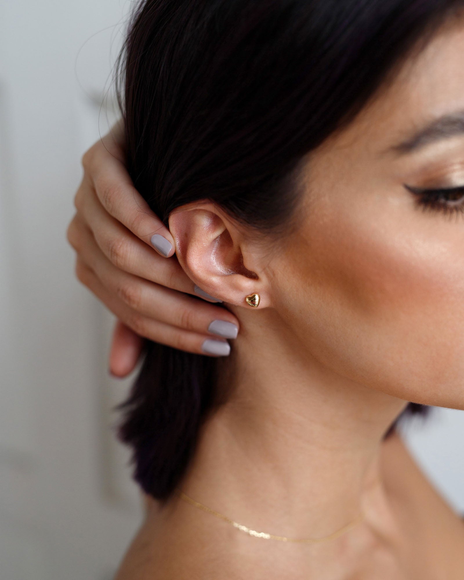 Puffed Heart Stud Earrings