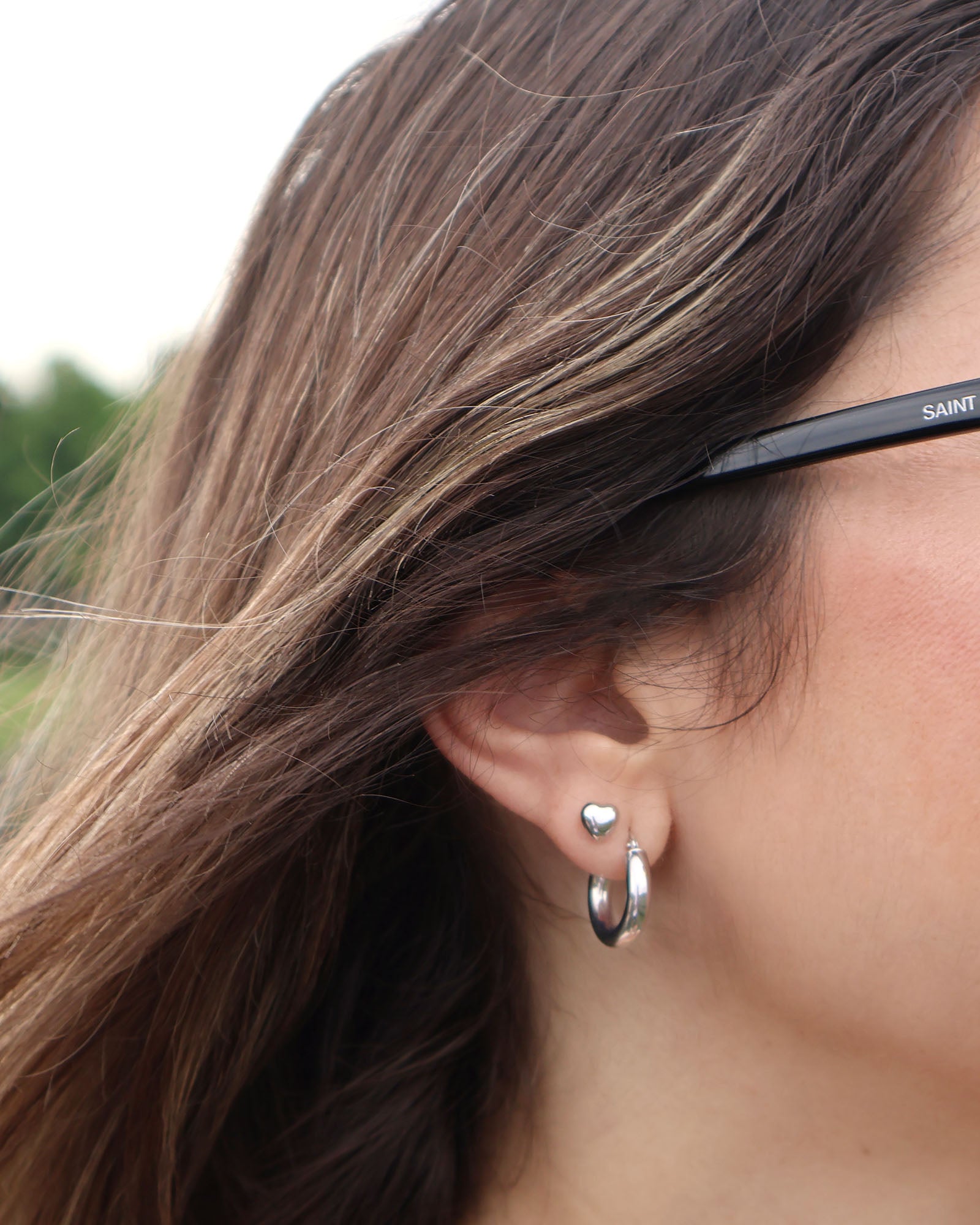 Puffed Heart Stud Earrings