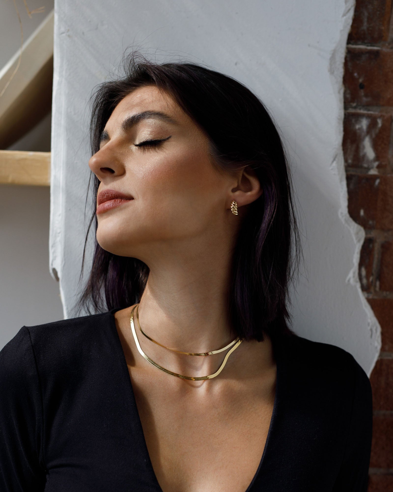 Bold Croissant Huggie Earrings