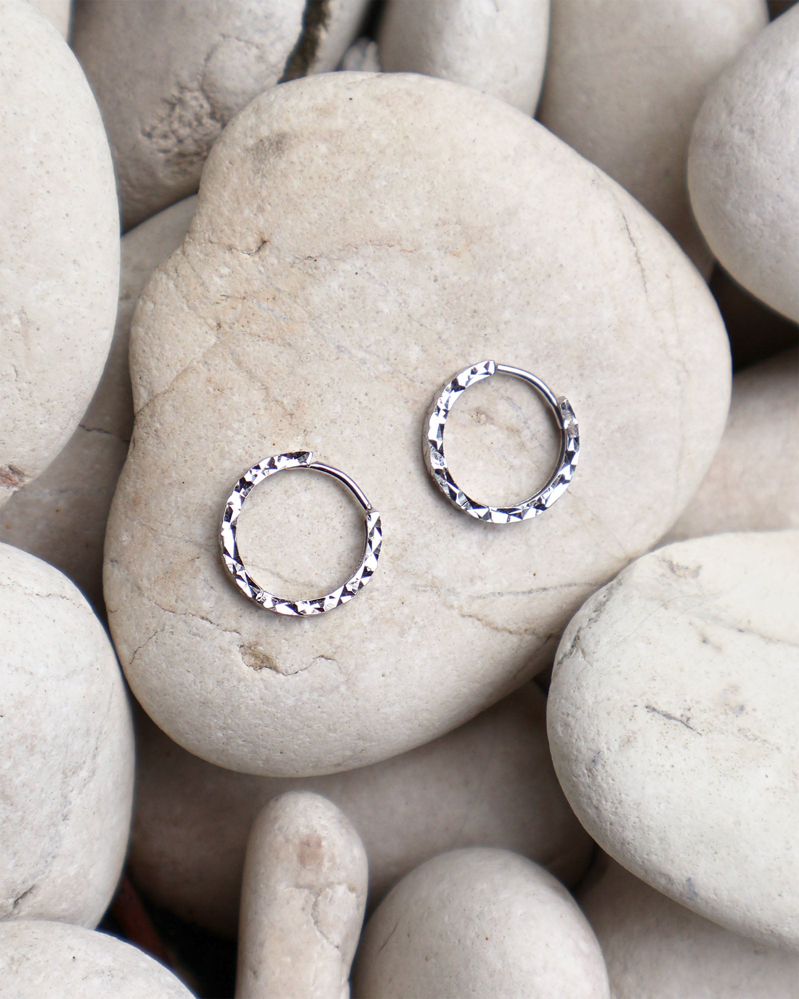 Diamond Cut Huggie Hoops