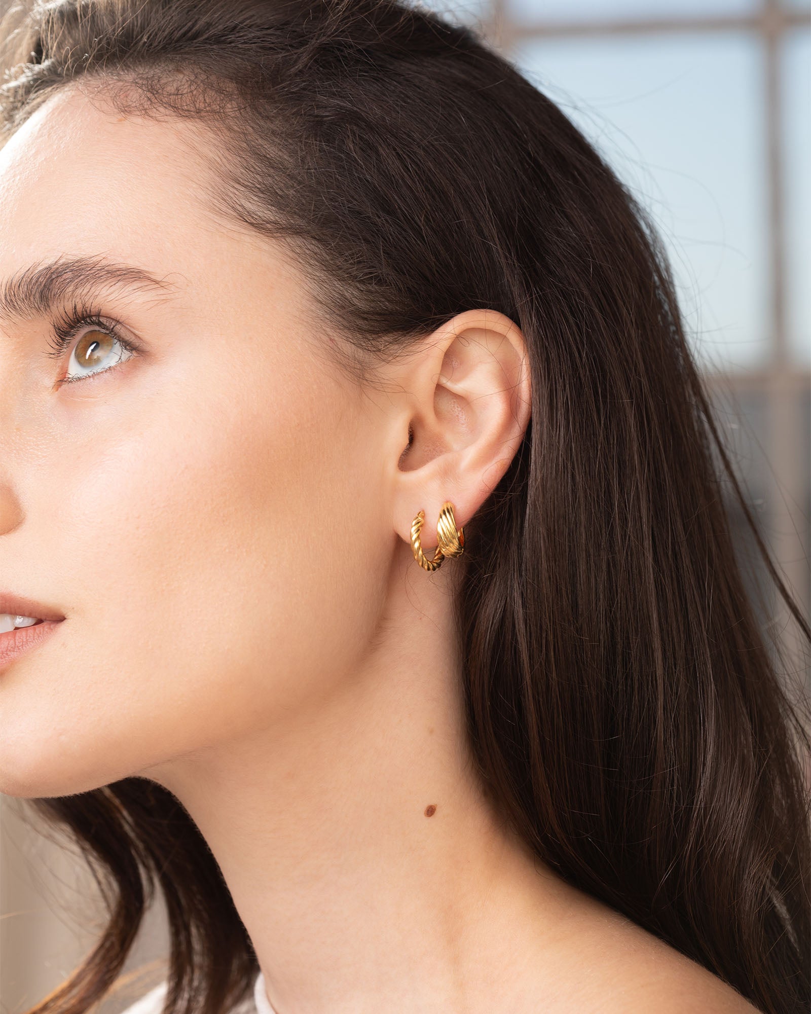 Bold Texture Huggie Hoops