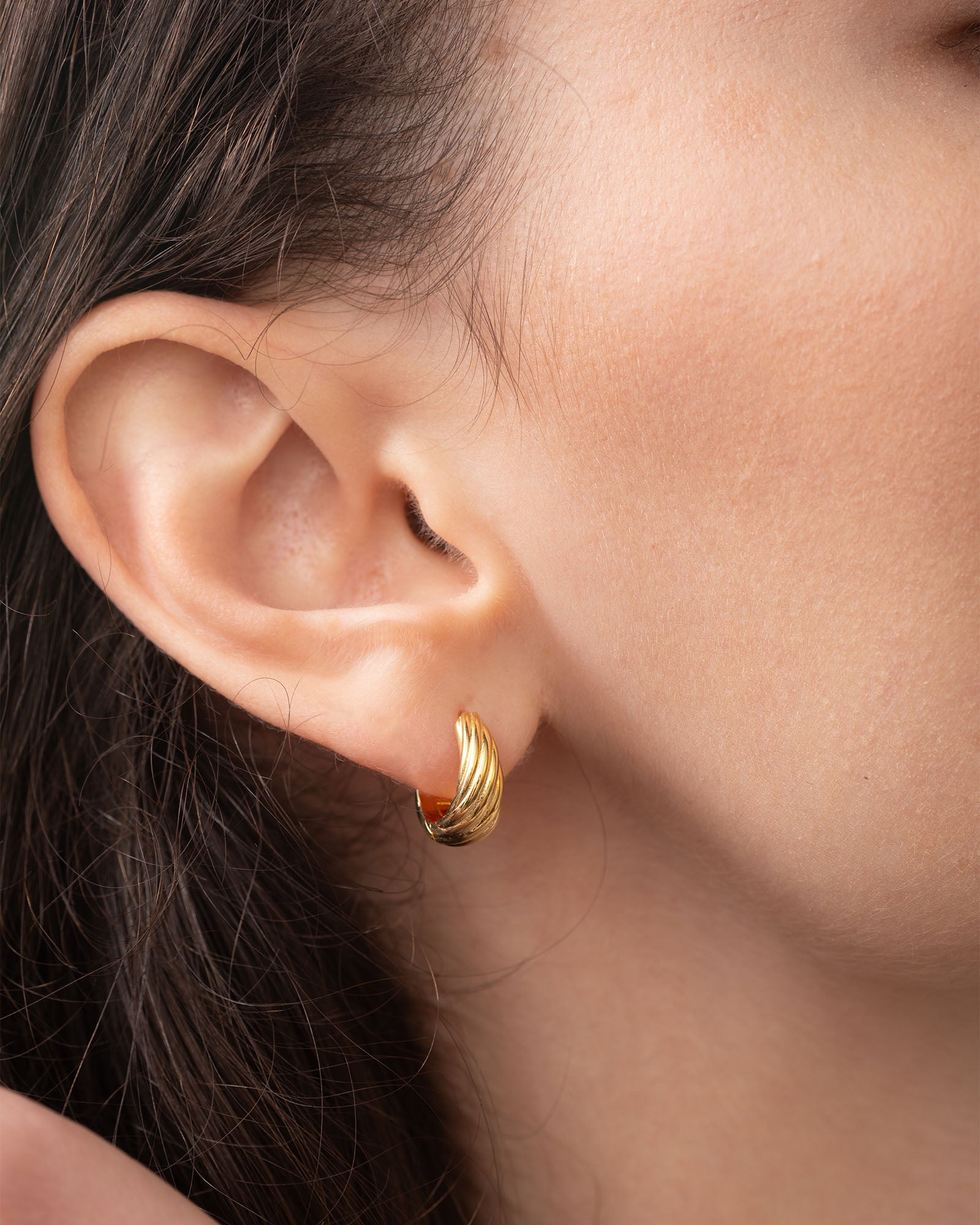 Bold Texture Huggie Hoops