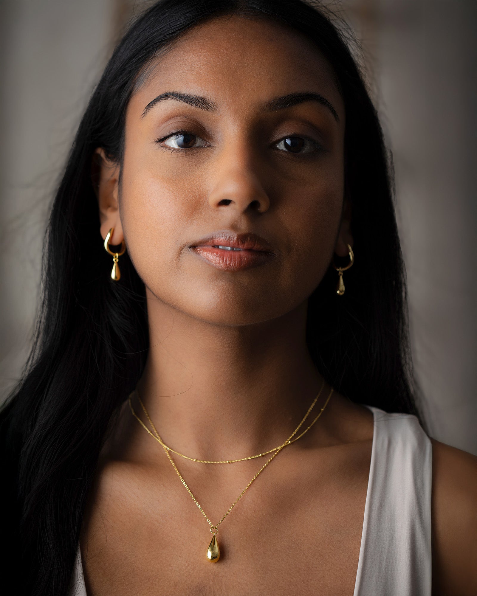 Wavy Teardrop Huggie Earrings