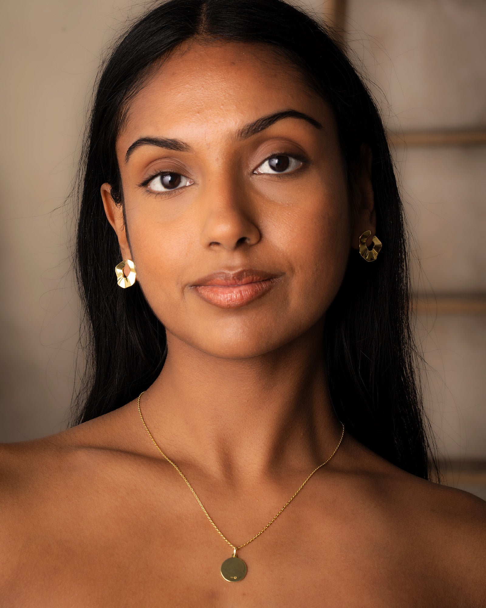Ripple Statement Open Hoop Earrings