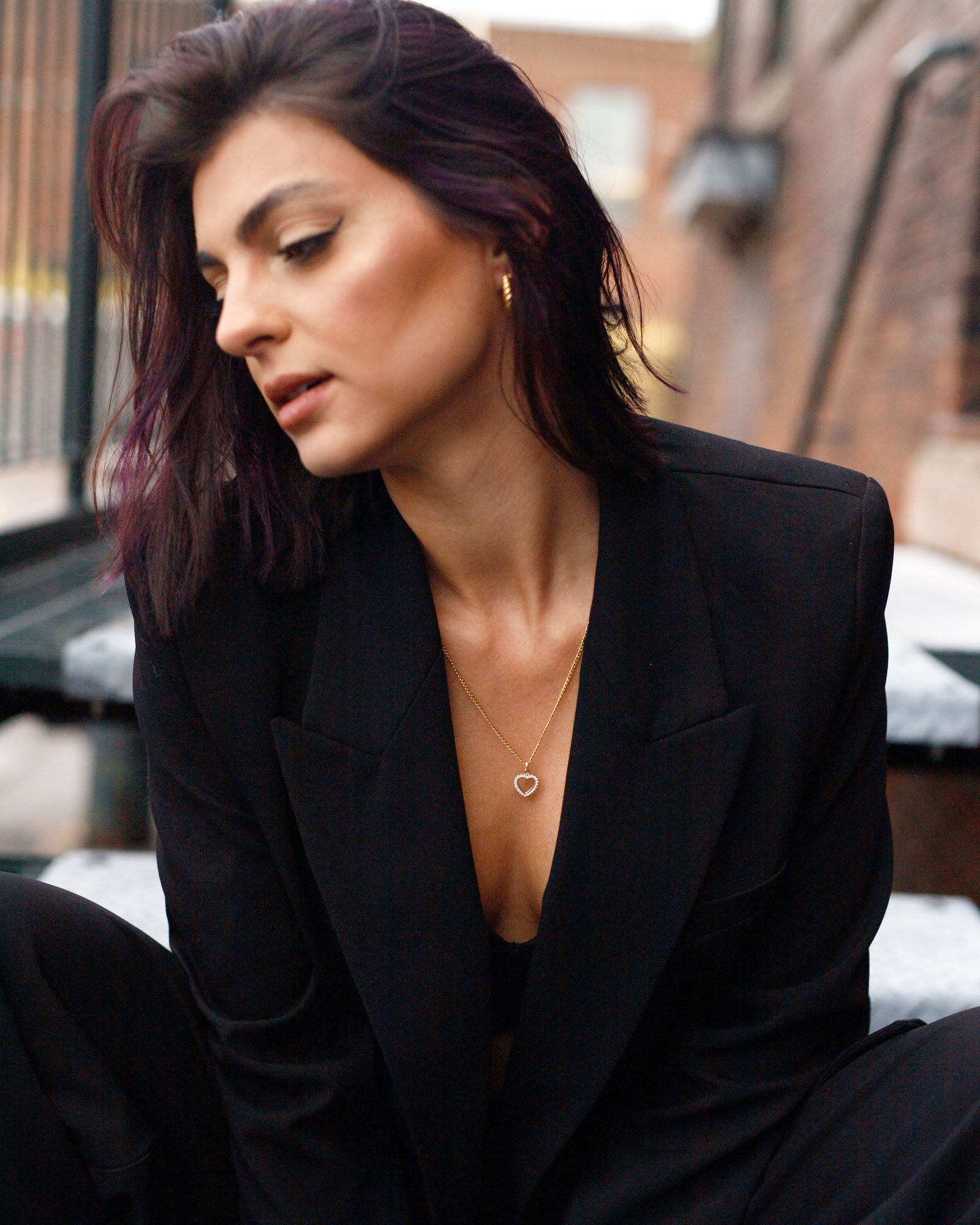 Heart Shape Halo Pendant Necklace
