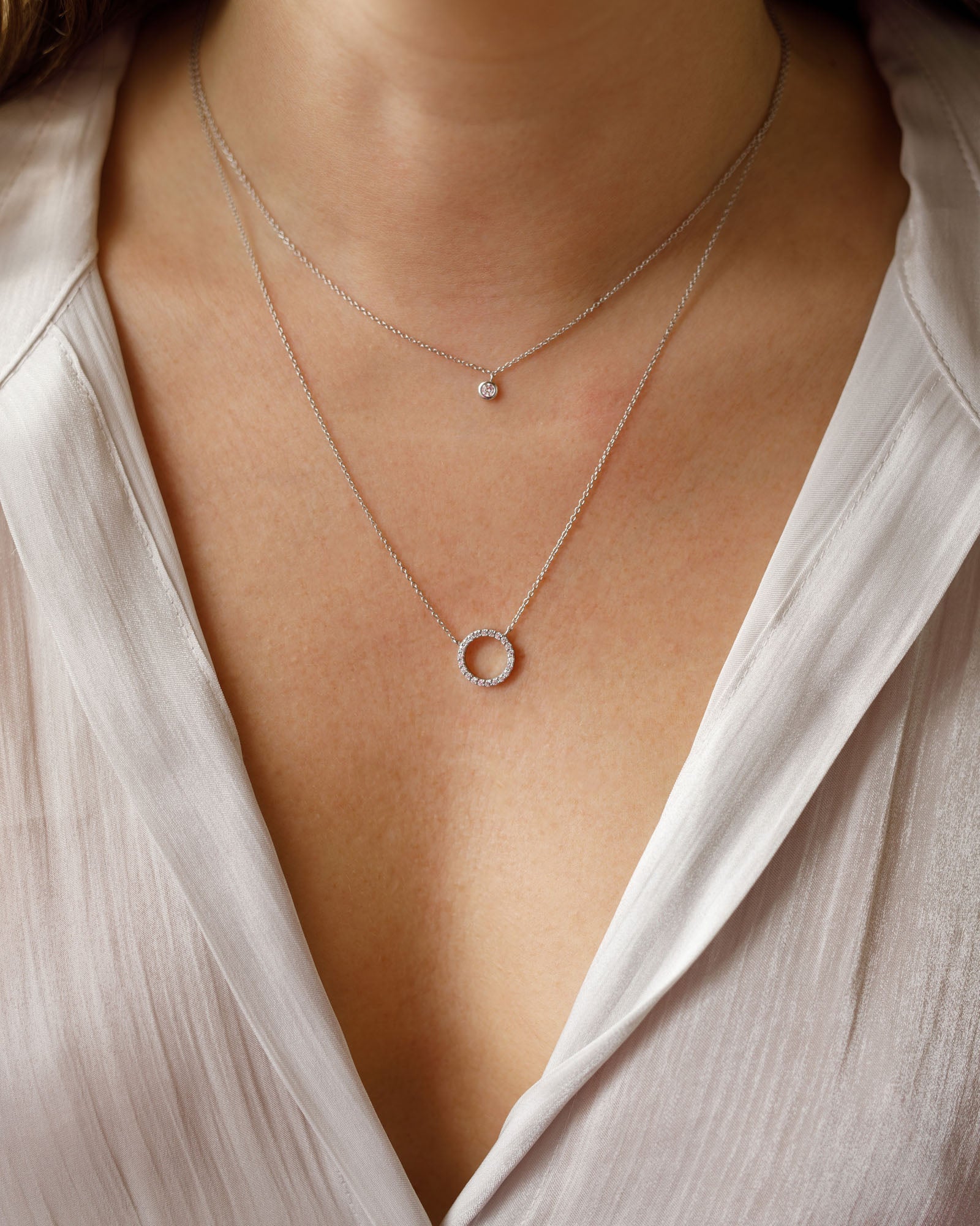 Bezel Set Gemstone Pendant Necklace
