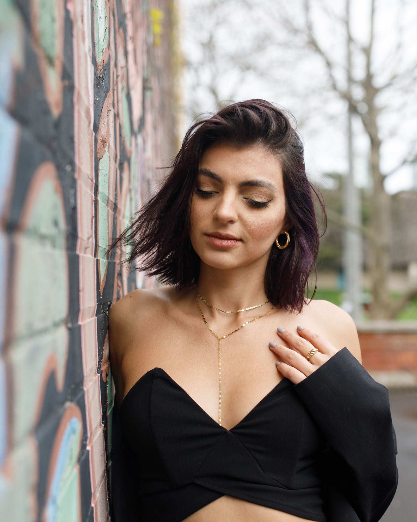 Mirror Chain Lariat Necklace