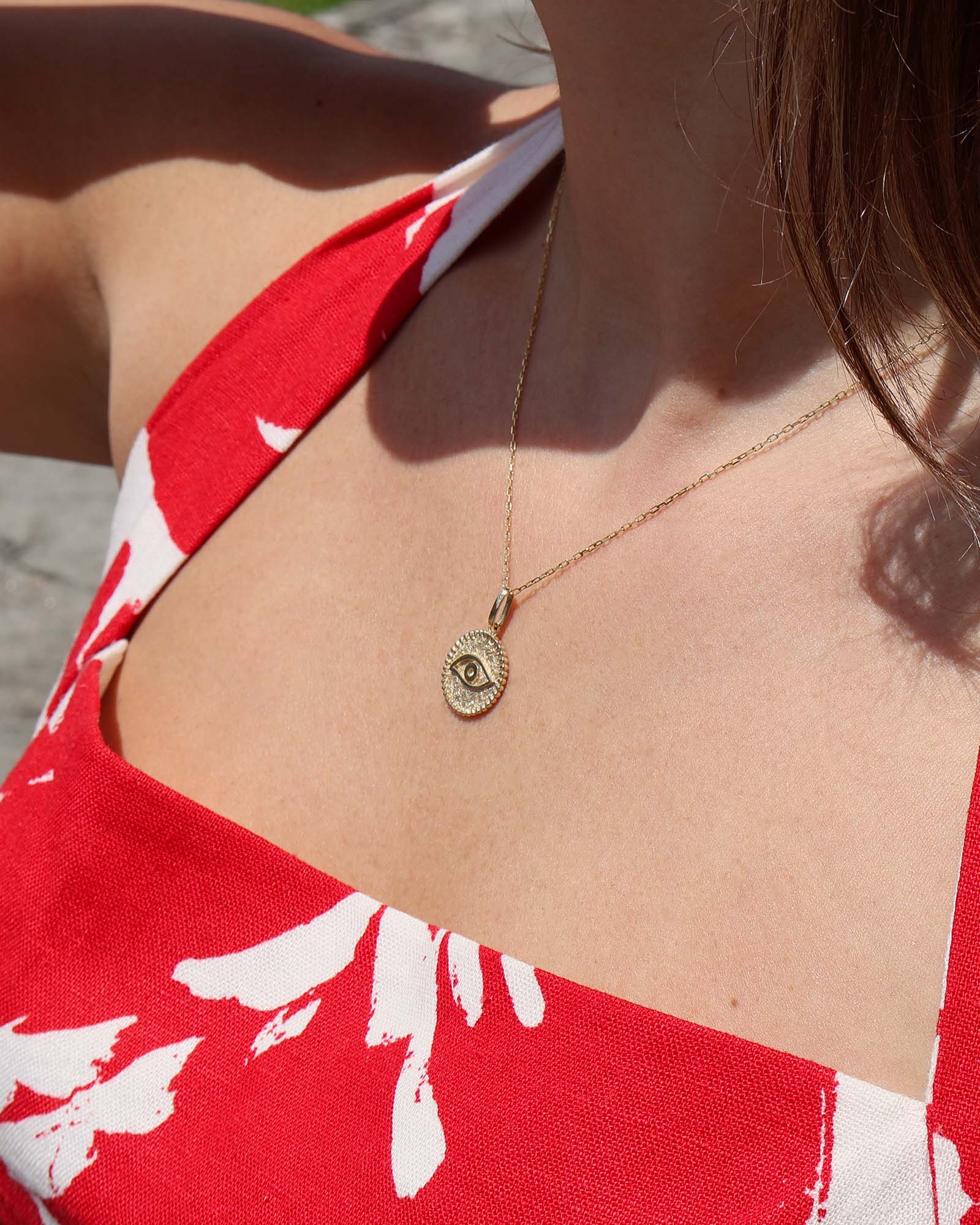 Evil Eye Coin Pendant