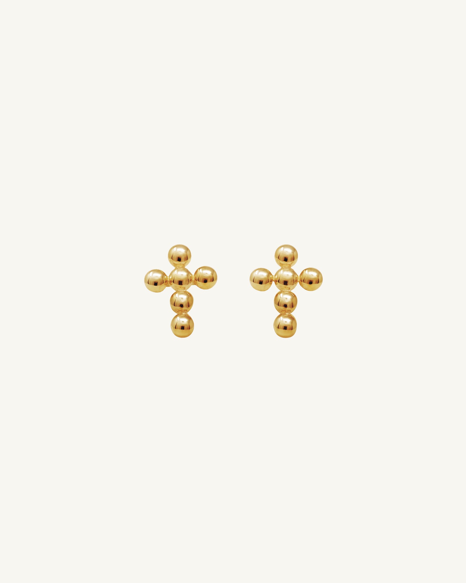 Beaded Cross Stud Earrings