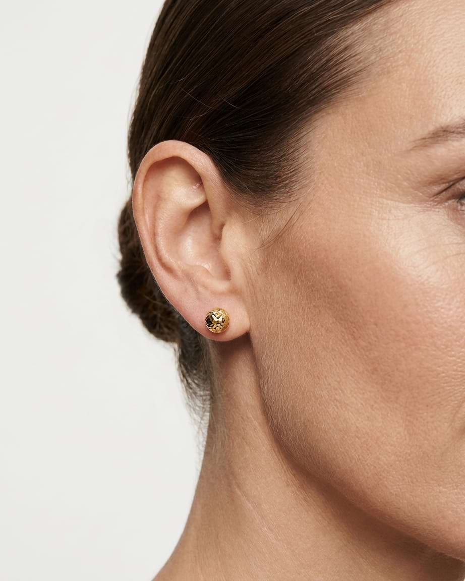 Diamond Cut Ball Stud Earrings