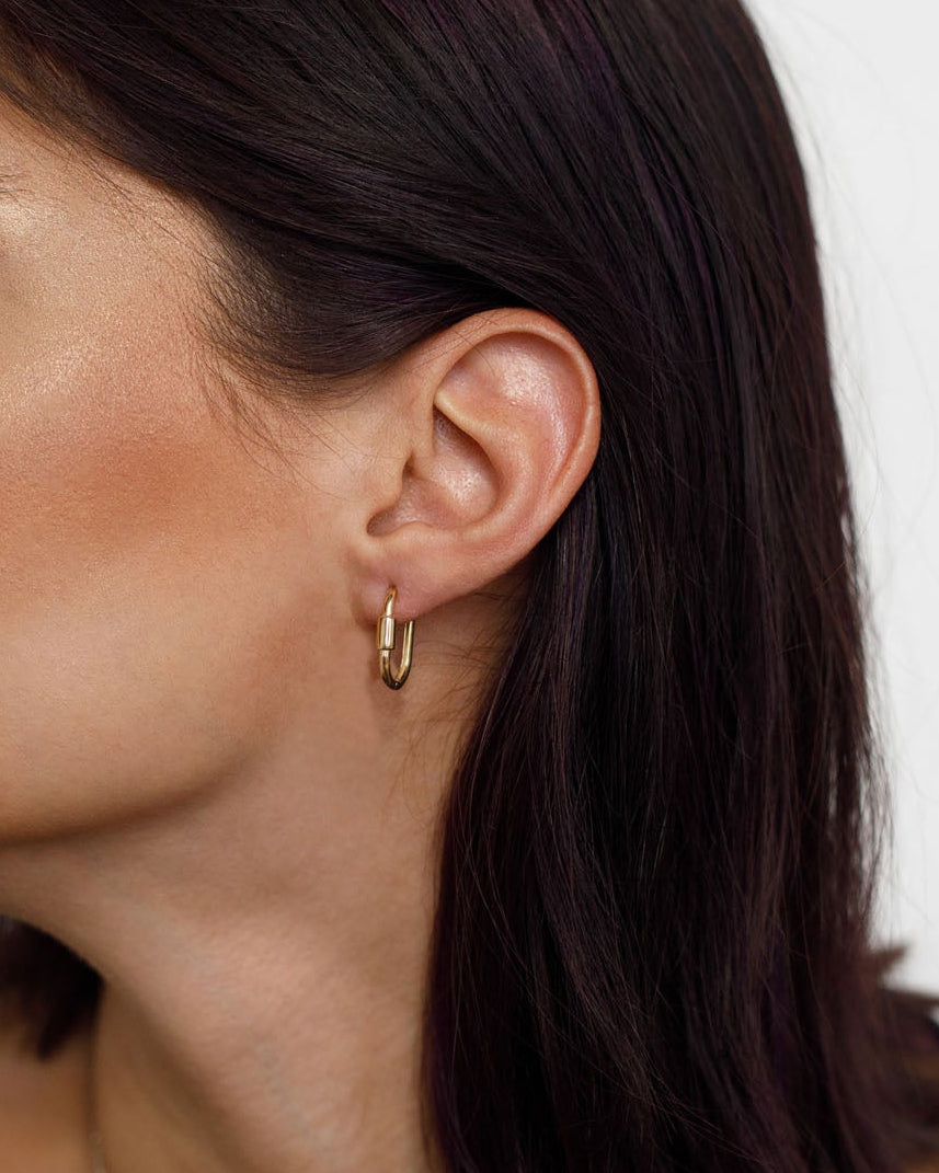 Oval Link Hoop Earrings