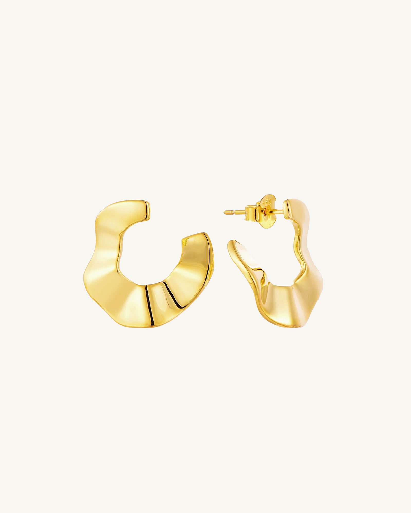 Ripple Statement Open Hoop Earrings