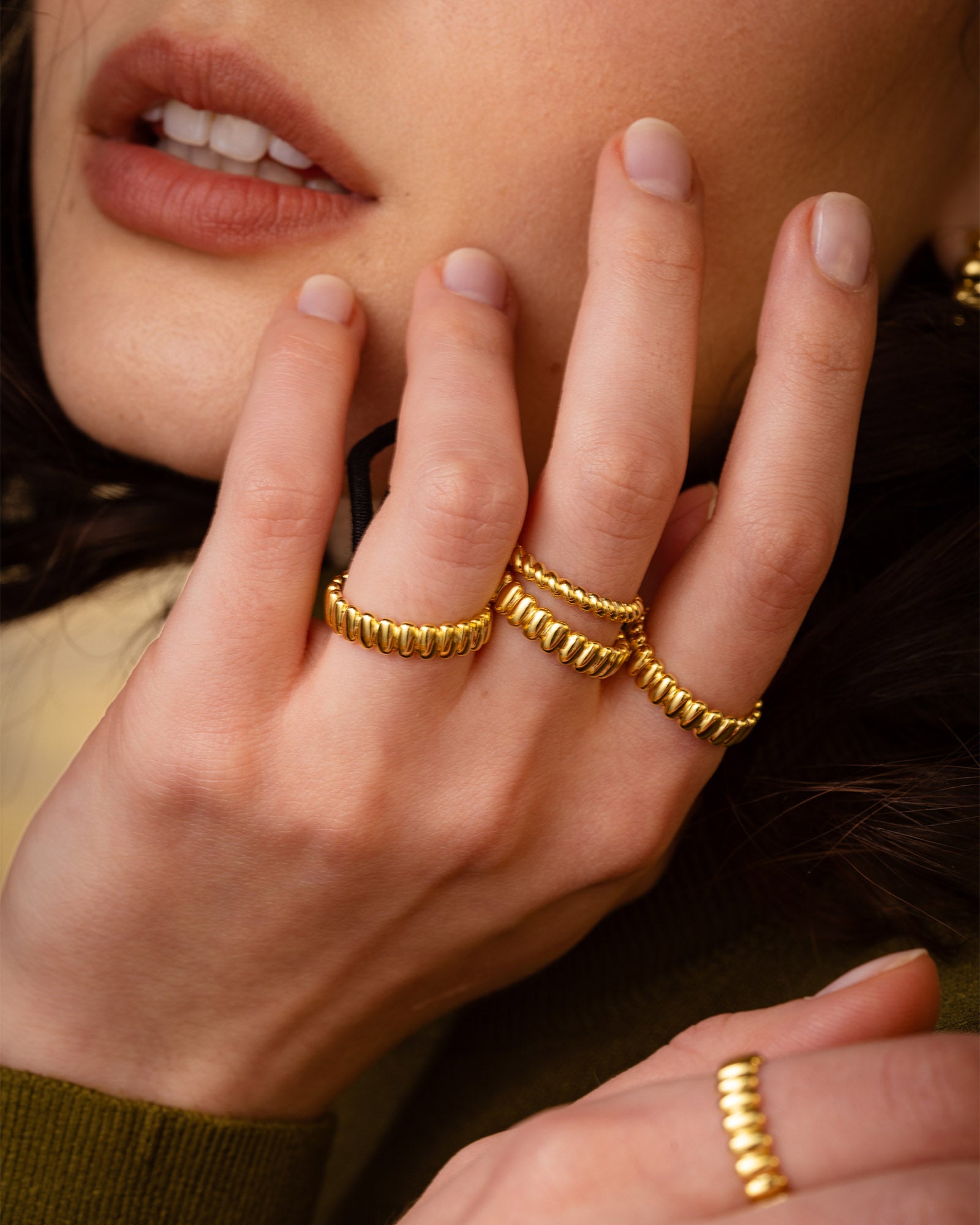 Bold Ribbed Stackable Ring