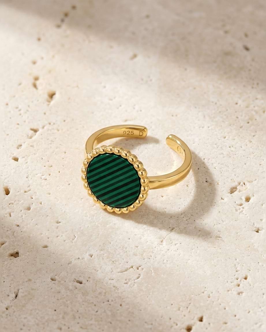 Malachite Beaded Ring