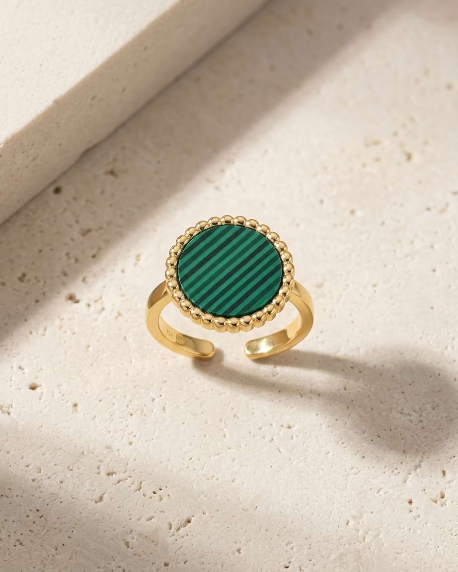 Malachite Beaded Ring