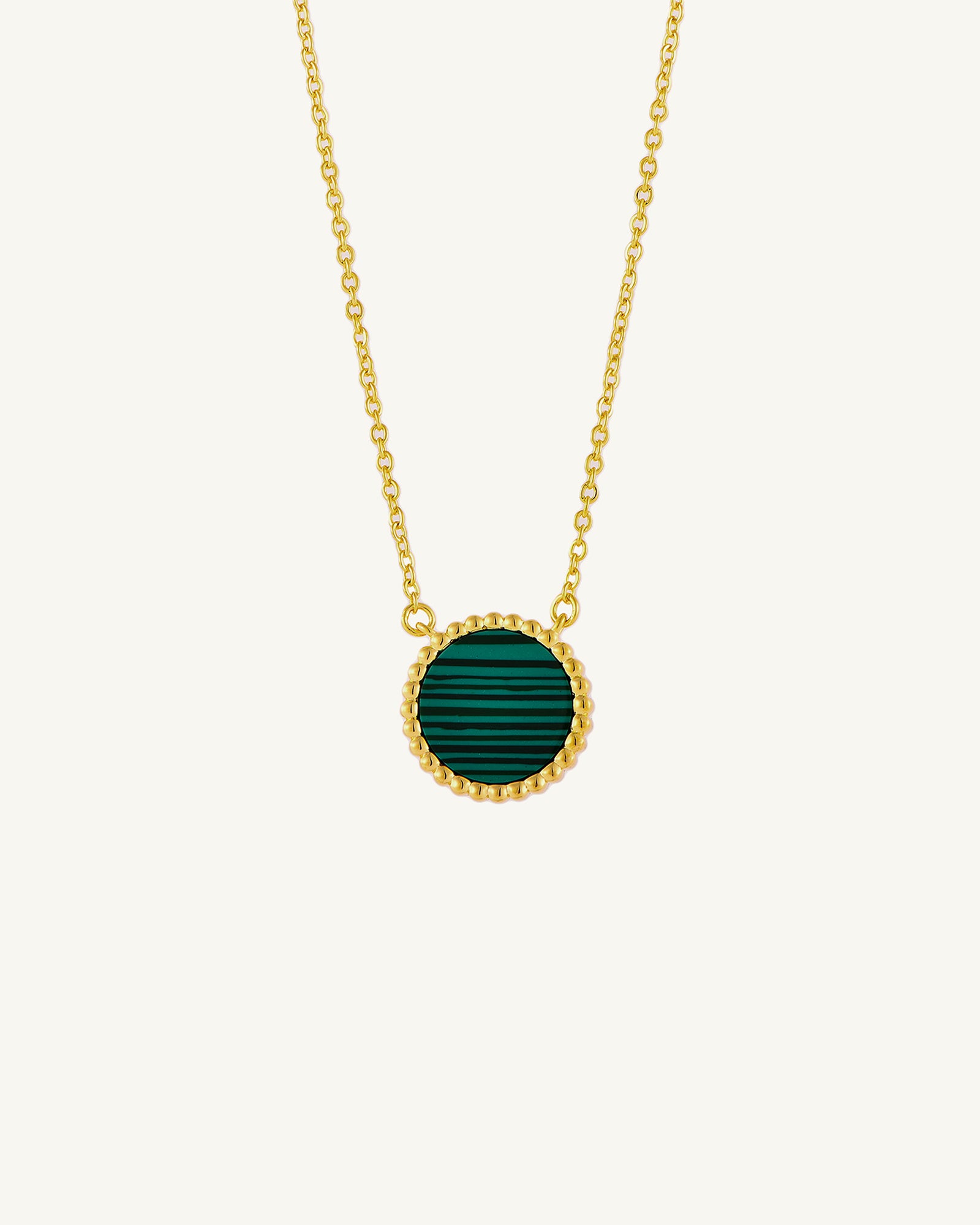 Beaded Malachite Charm Necklace