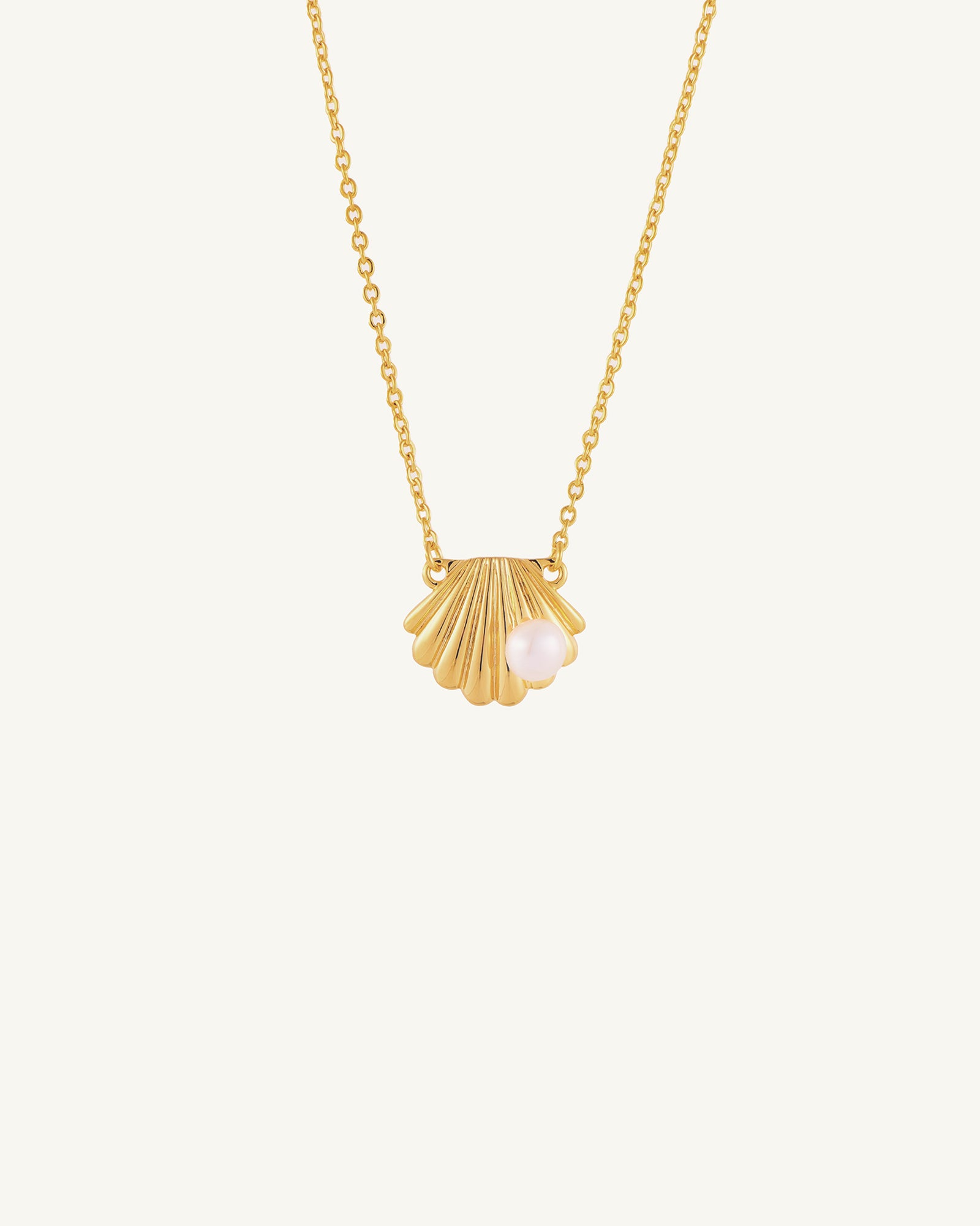 Seashell Pearl Charm Necklace
