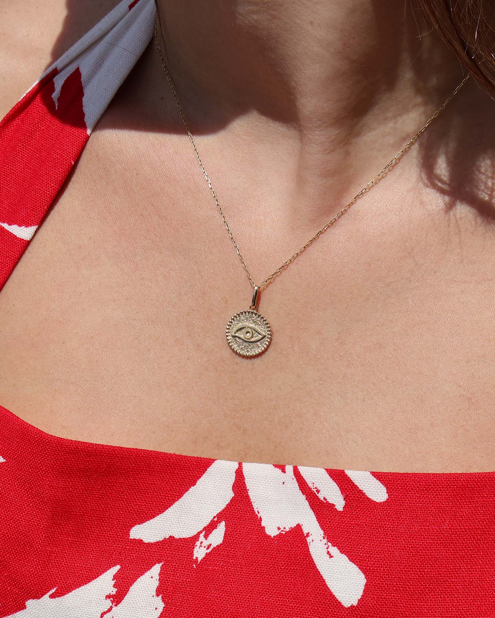 Evil Eye Coin Pendant