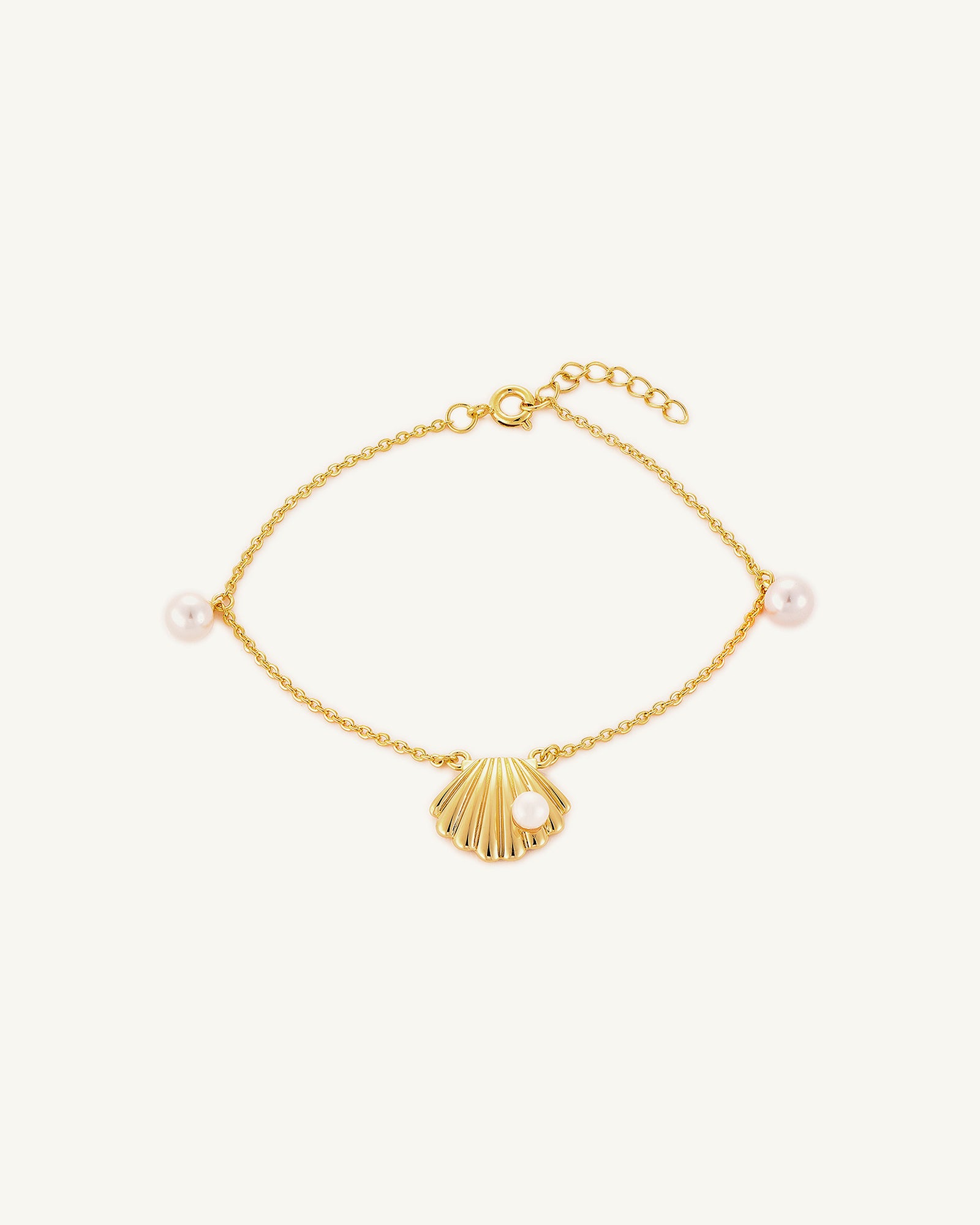 Seashell Pearl Charm Bracelet