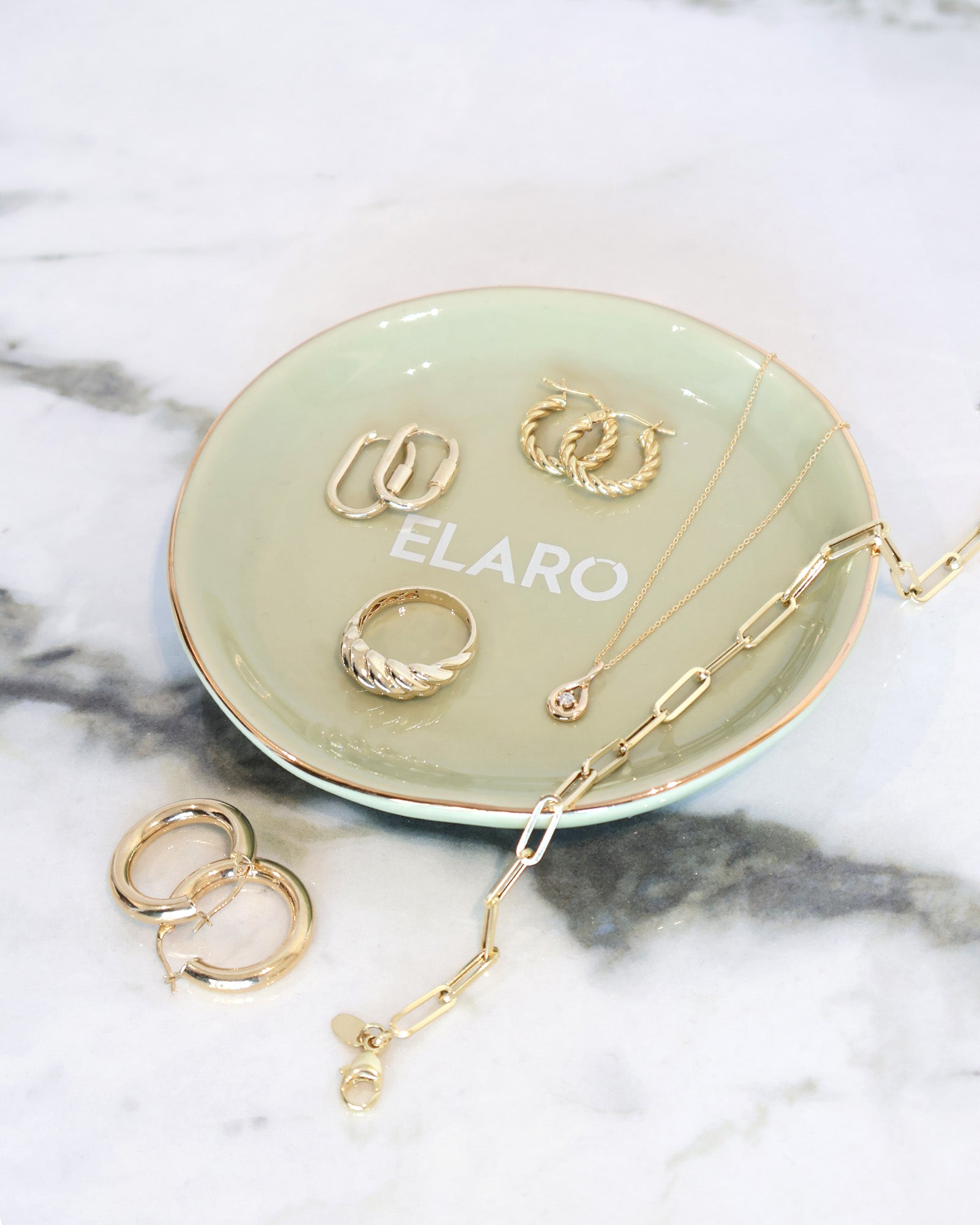 Elaro Green Jewelry Tray