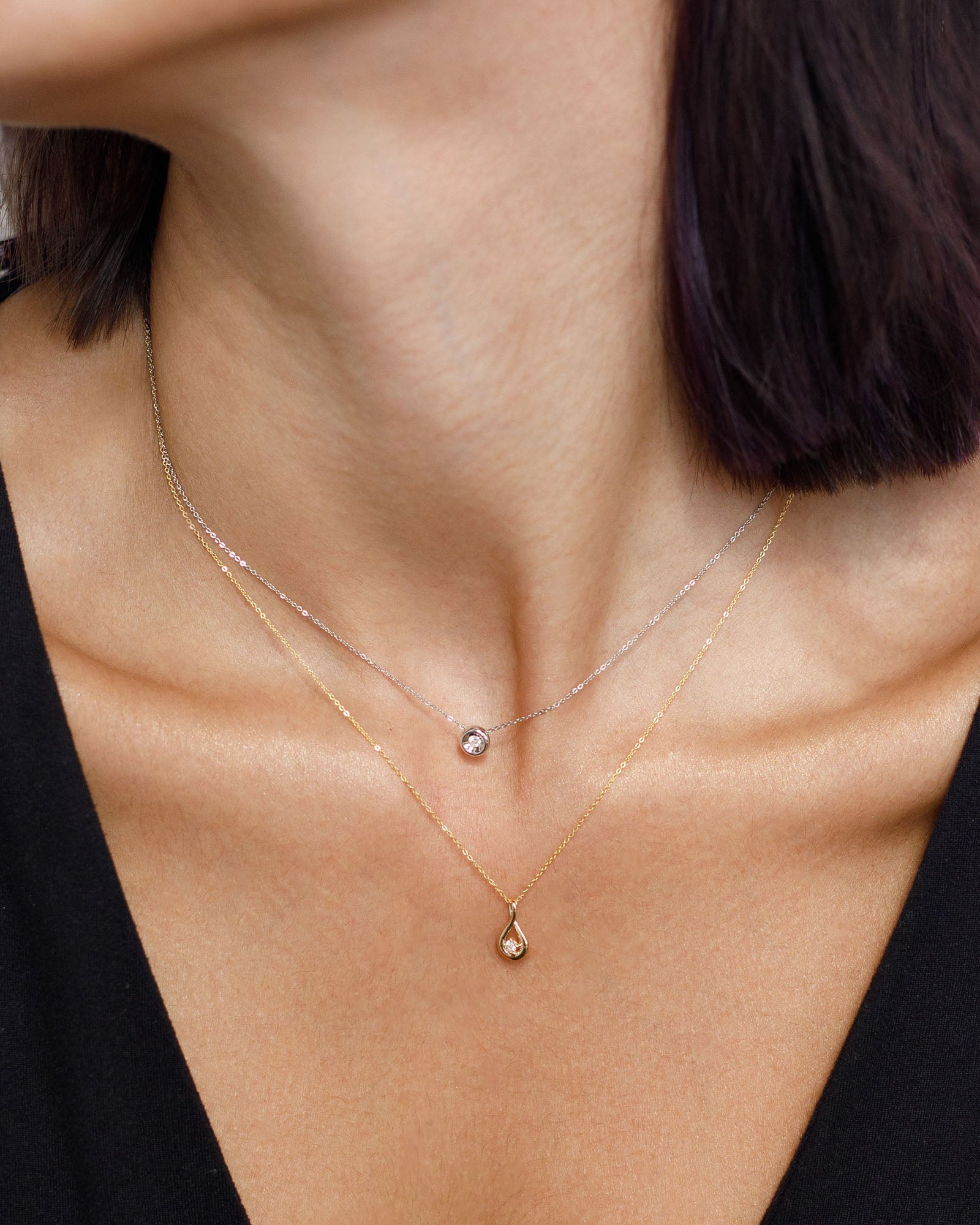 Bezel Set Diamond Necklace