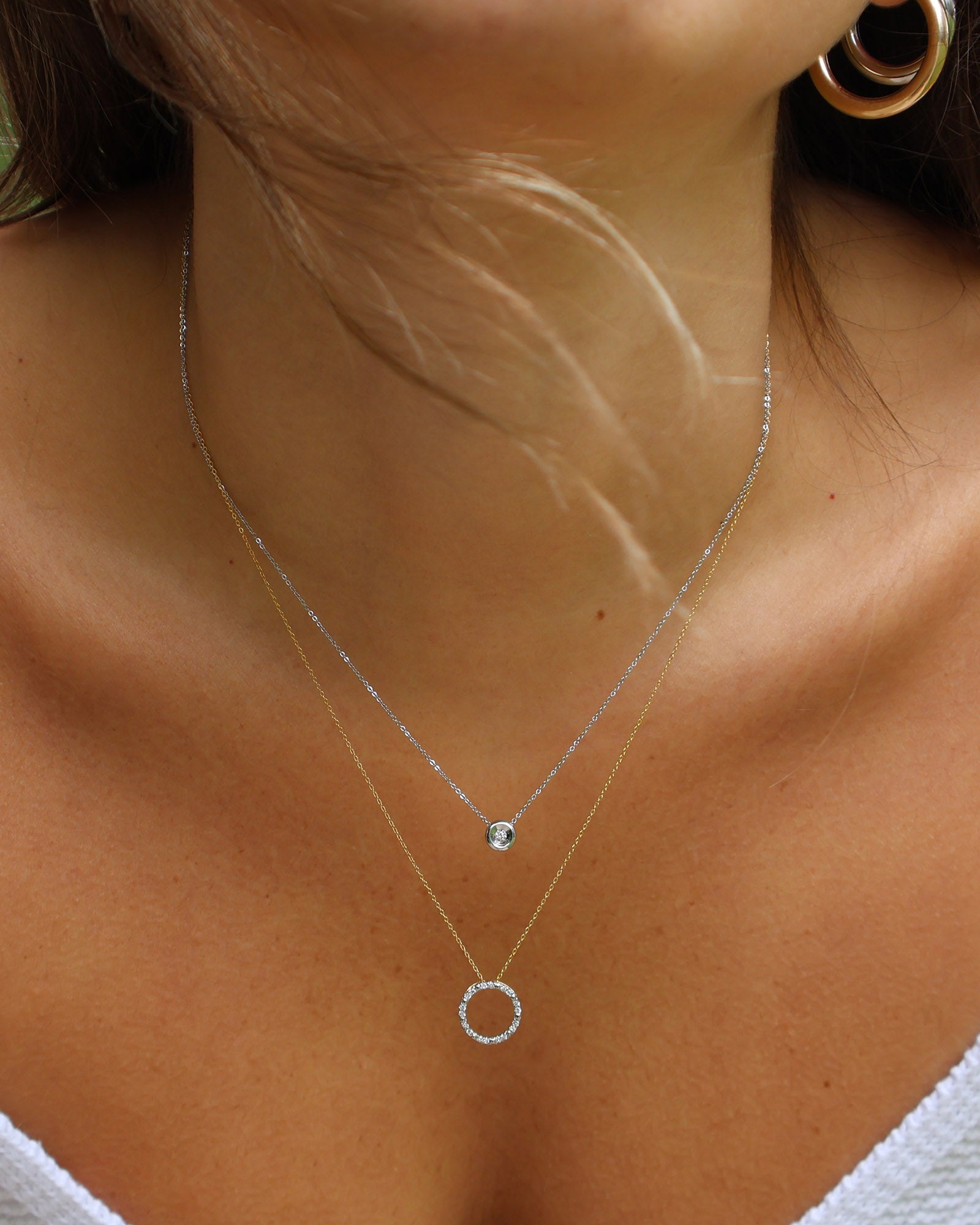 Bezel Set Diamond Necklace