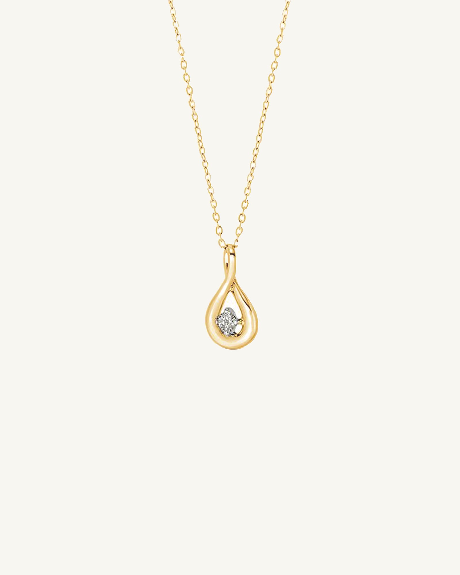 Floating Diamond Drop Necklace