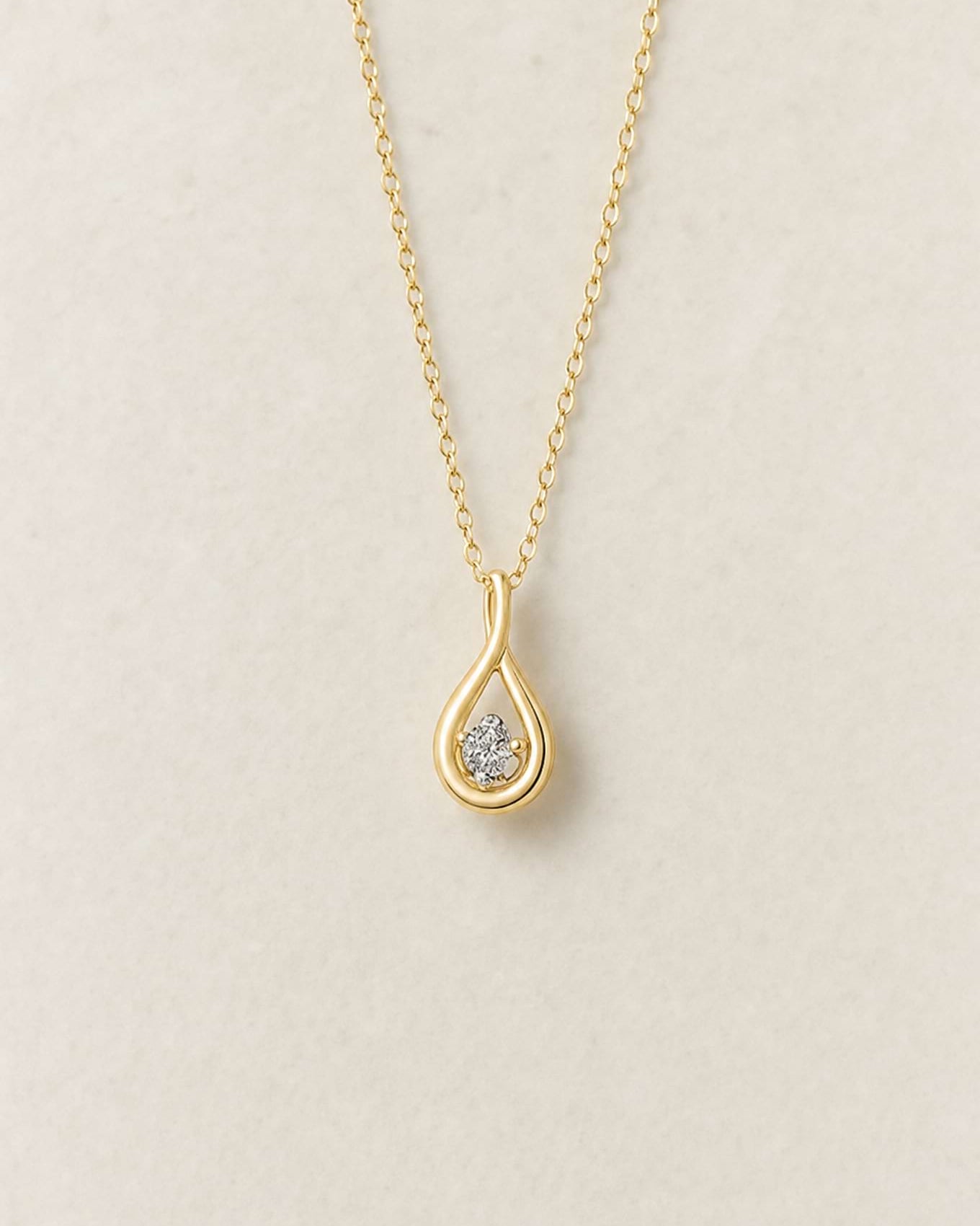 Floating Diamond Drop Necklace